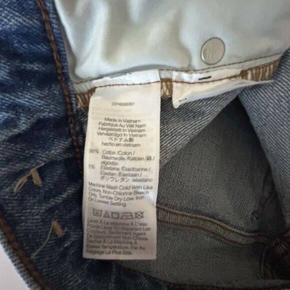 Madewell The Mid Rise Perfect Vintage Jeans 28 in Ainsdale Wash Knee Rip Edition - Picture 7 of 12